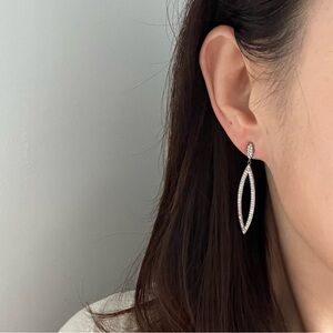 Diamonique Elegant Silver Drop Dangle Earrings